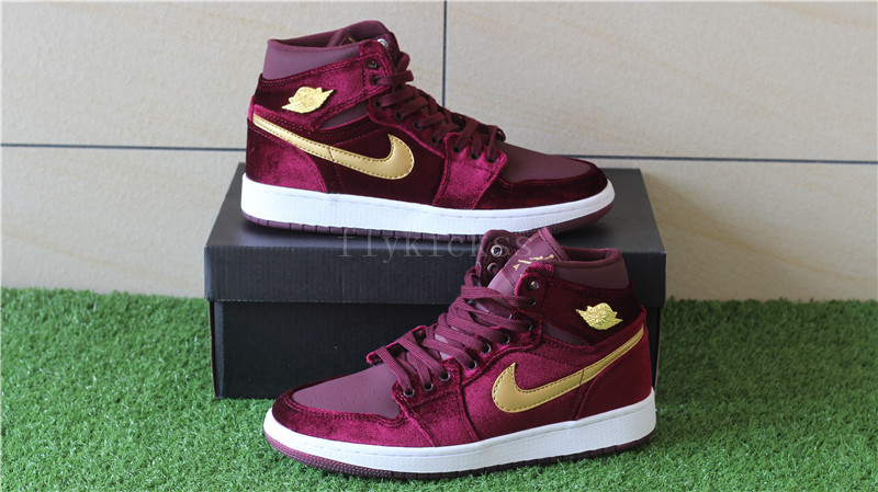 Authentic Air Jordan 1 Velvet Night Maroon